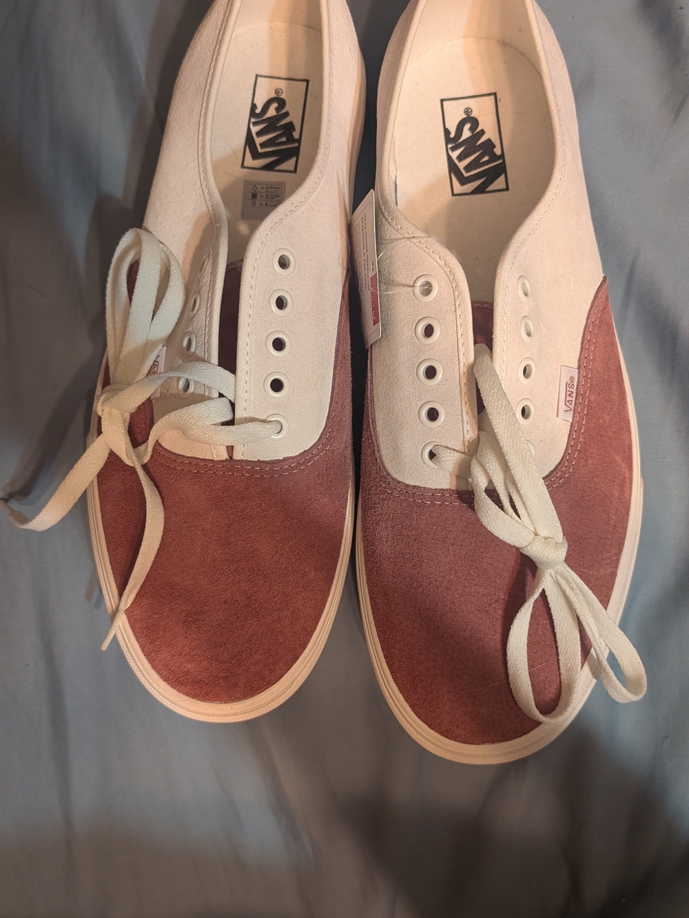 Vans Women's Two-Tone Suede & Canvas Sneakers in Rosewood and Cream